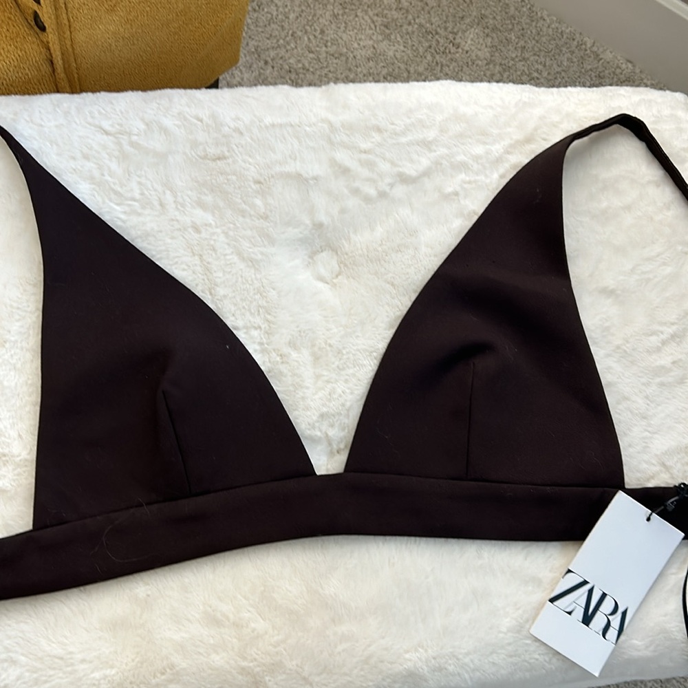 Zara Brown Bra Style Top - Picture 3 of 4